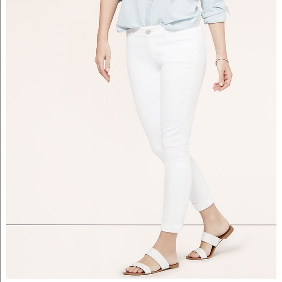 Ann Taylor Loft Curvy Cuffed Skinny Ankle Jeans