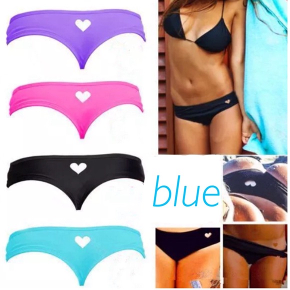 Aqua cheeky bikini bottoms thong like Brazilian