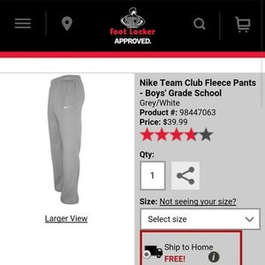 boys nike sweatpants XL