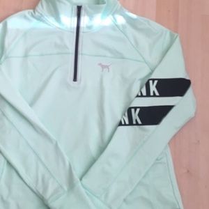 Victoria's Secret mint green half zip has reflect