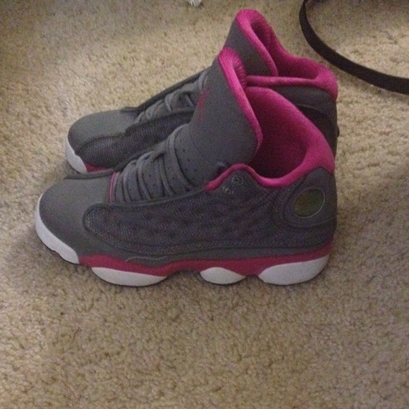 Jordan Retro 13s Gray & Fuscia Pink - Picture 2 of 3