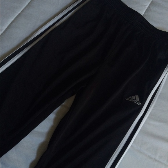 Black and white Adidas pants