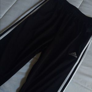 Black and white Adidas pants