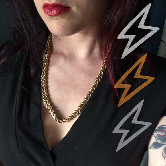 Two faux gold rope necklaces
