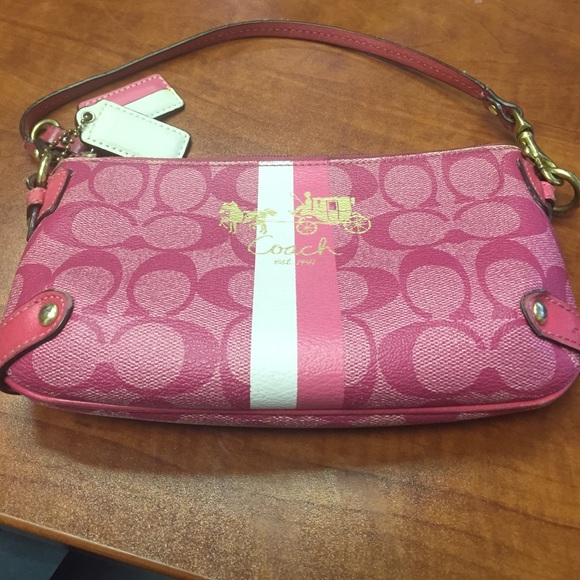 SOLD Pink Coach Signature Wrislet or Small Purse