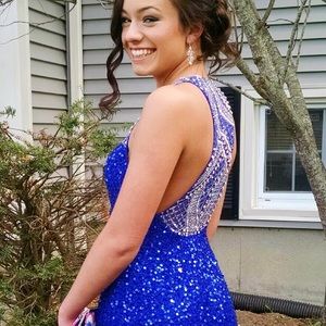 Scala #48411 Royal Blue Sequin Prom Dress