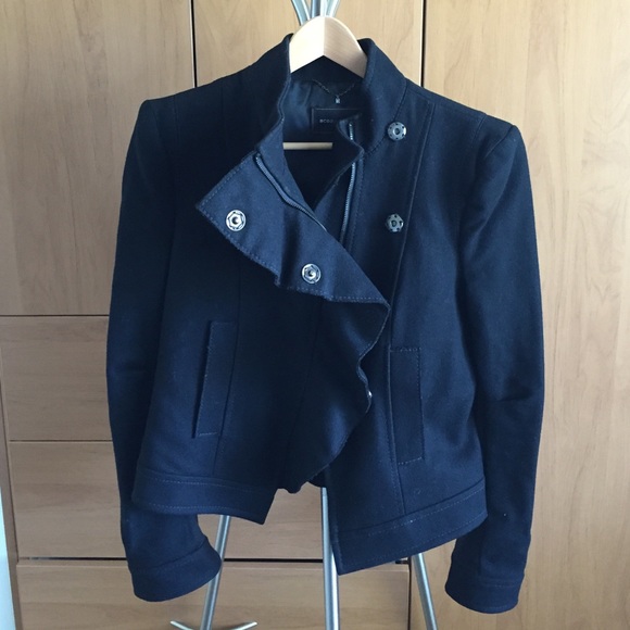 BCBG Maxazria Asymmetrical wool coat