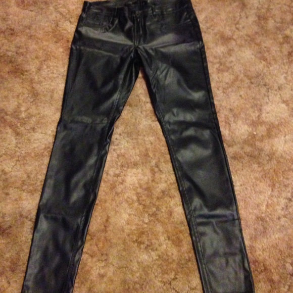 Fake leather pants
