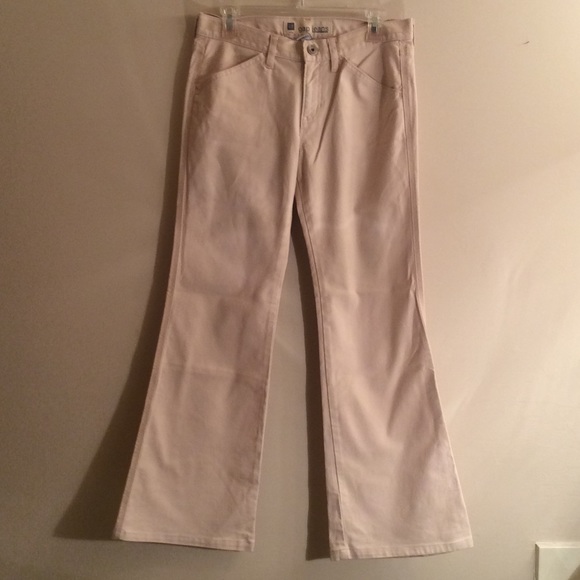 Gap High Waist Beige Denim Bells Flares 6 Worn x1