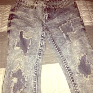 Almost Famous size 5 acid wash distressed jeans