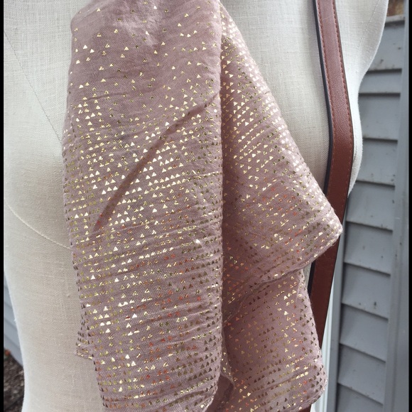 New Metallic Tan / Gold Triangle Scarf