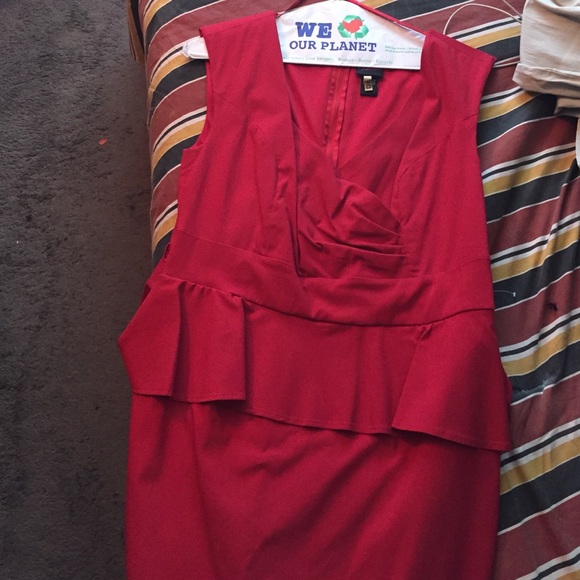 Red peplum dress
