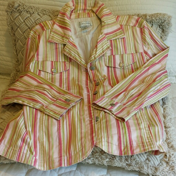 Live a little striped jean jacket