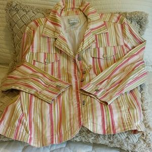 Live a little striped jean jacket