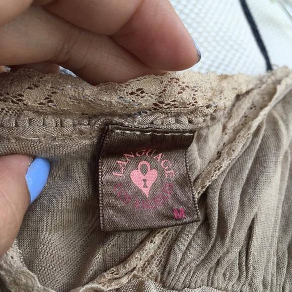 Language Tan Tank Top - Picture 3 of 3