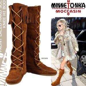 Knee High Lace-up Minnetonka Boot