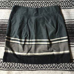 Banana Republic Grey/Navy Pleated A-Line Skirt