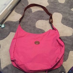 Hot pink long champ messenger/shoulder bag