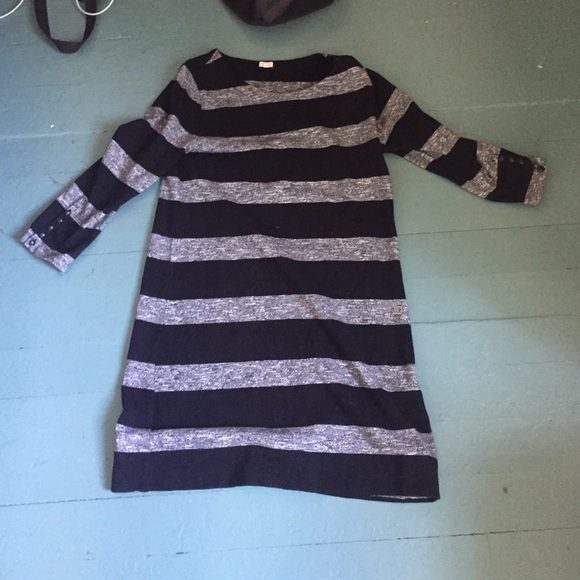 Black and grey stripped dress