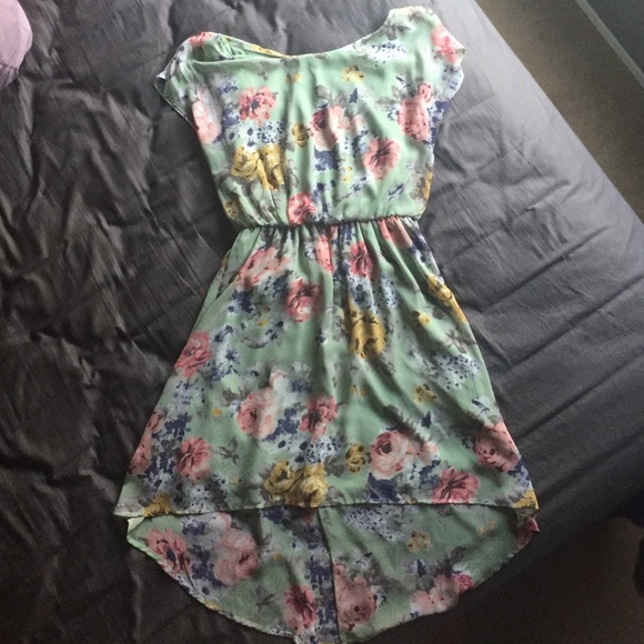 🌸TEAL HIGHLOW FLORAL DRESS🌸