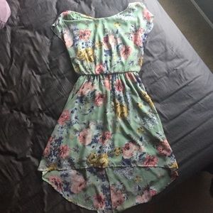🌸TEAL HIGHLOW FLORAL DRESS🌸