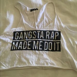 Brandy Melville gangsta rap made me do it crop