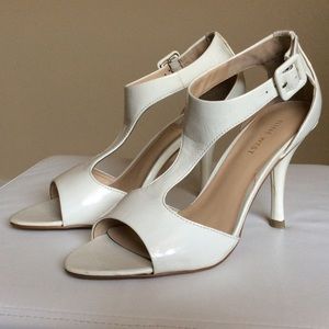 Nine West, high heel sandals, off white.