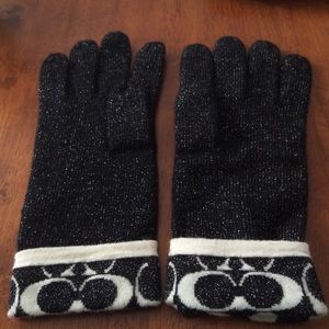 COACH BLack Glitter gloves