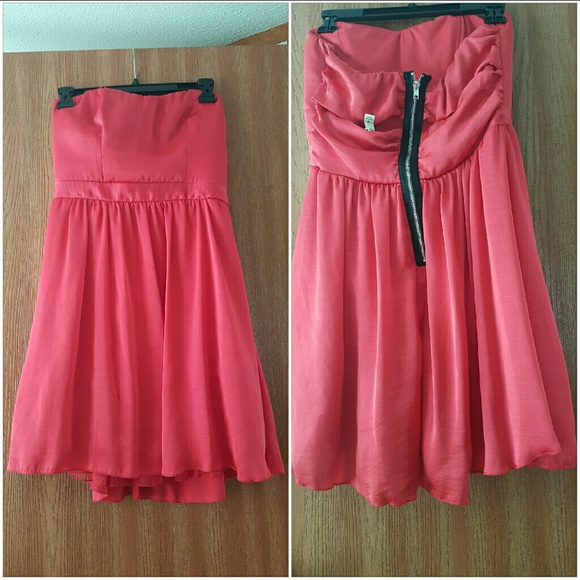 Strapless Coral Dress