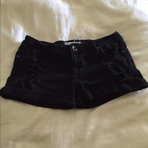 Distressed black Bullhead shorts