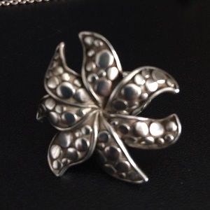 John Hardy flower sterling silver ring