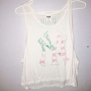 Pink Vitoria Secret Yankees Tank Top