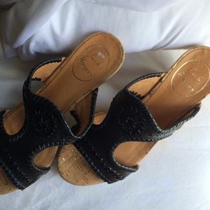 NWOT Jack Rogers Black Wedges