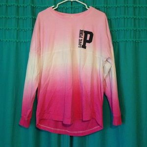 Victoria's Secret PINK ombré varsity crew