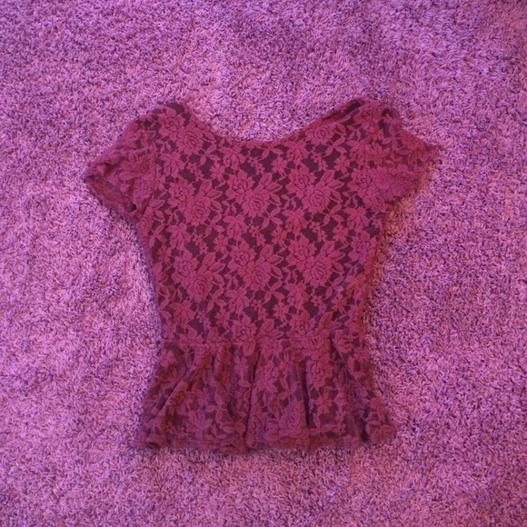 Lace peplum shirt