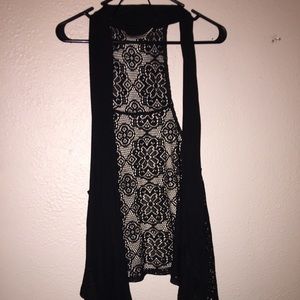 Black Lacey back Vest