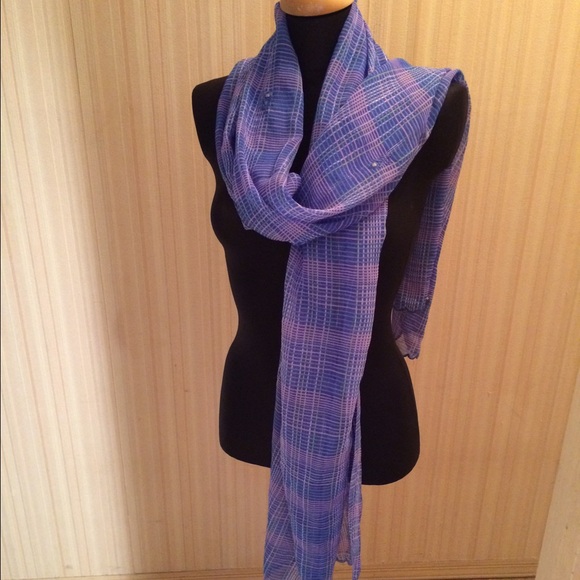 Gorgeous Large Semi Sheer Blue Wrap Scarf