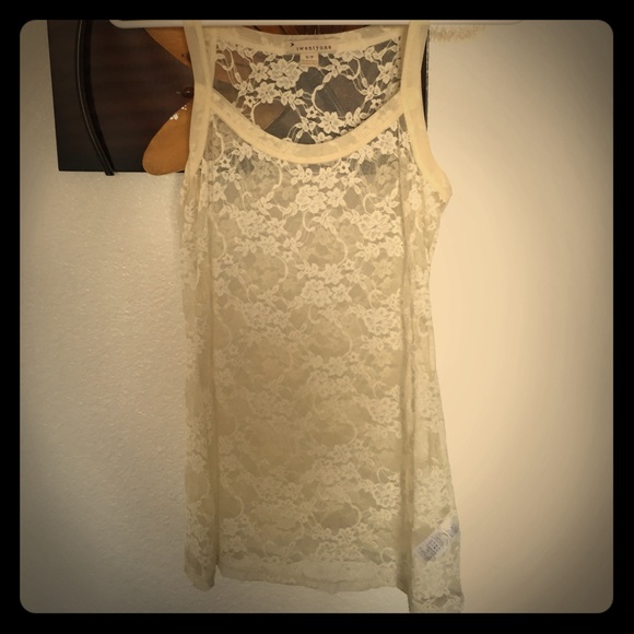 Cream lace tank