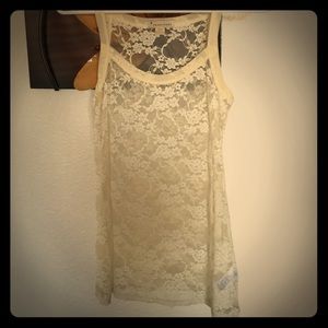 Cream lace tank