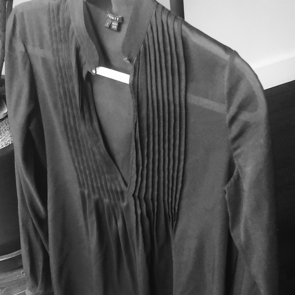 Theory black silk blouse - Picture 1 of 3