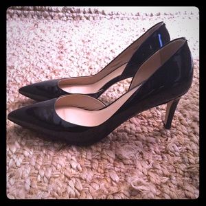 J Crew black patent Valentina pumps