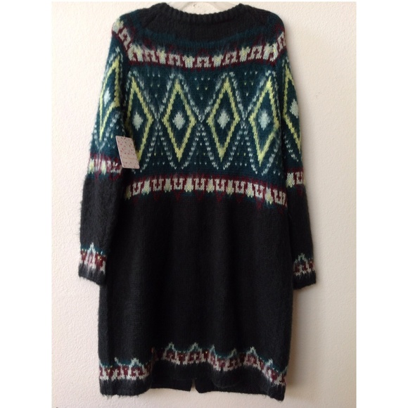 ❌SOLD❌Free People Green Frosted Fairisle Cardigan - Picture 4 of 4