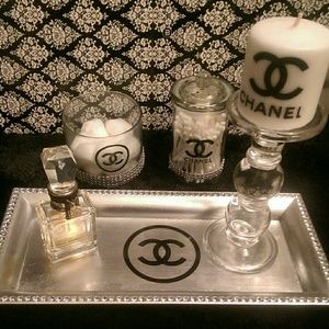 Custom made Silver Tray with Encrusted Rhinestones