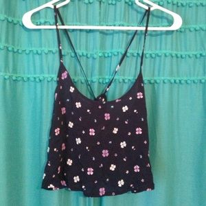 Abercrombie and Fitch floral cross back crop top