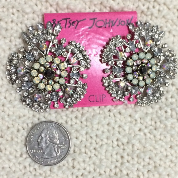Betsey Johnson Flower Clip Earrings