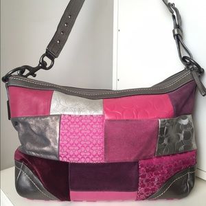 Large Coach Crossbody Tote, C logo patchwork