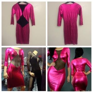 Pink Mesh Bodycon Dress
