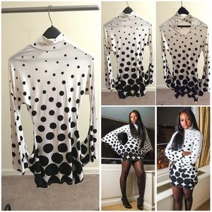 Black & White Polka Dot Connecting Dress