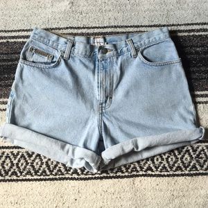 Vintage Calvin Klein Light Wash High Waist Shorts