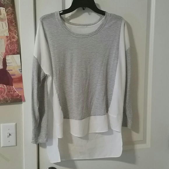High low striped shirt